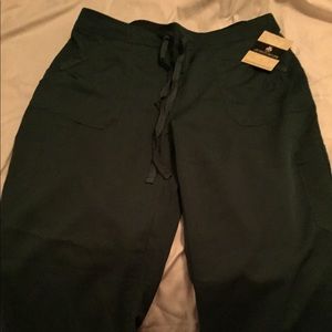 Hunter green large scrub pants.  NWT